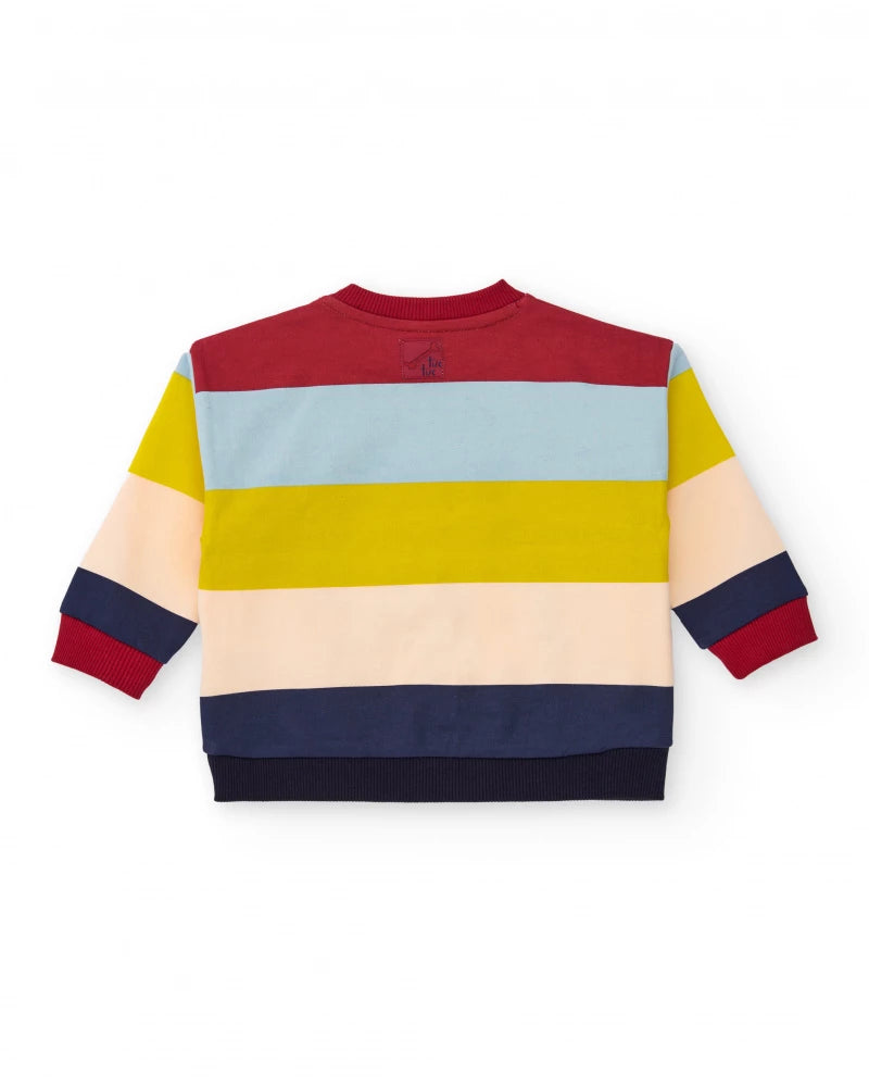 Felpa per bambino multicolore con stampa cane detective