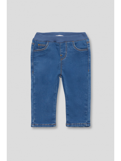 pantaloni in denim morbido con elastico in vita