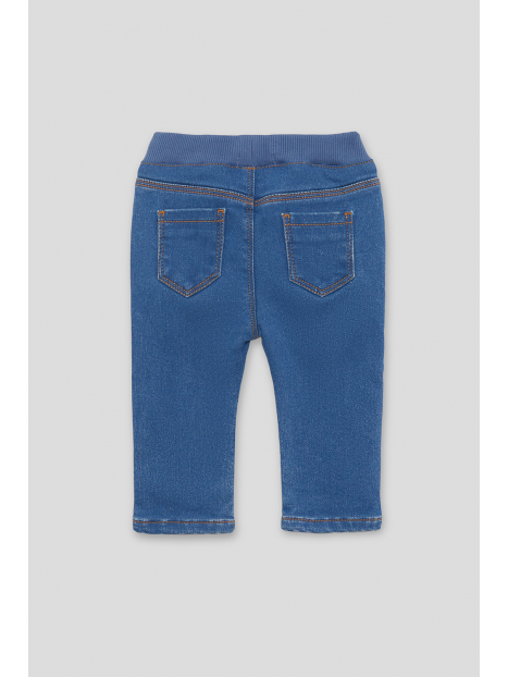 pantaloni in denim morbido con elastico in vita