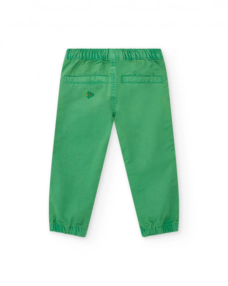 Pantaloni per bambino verdi con vita elastica