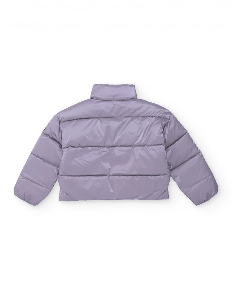 Piumino da bambina color LILLA con chiusura frontale a zip
