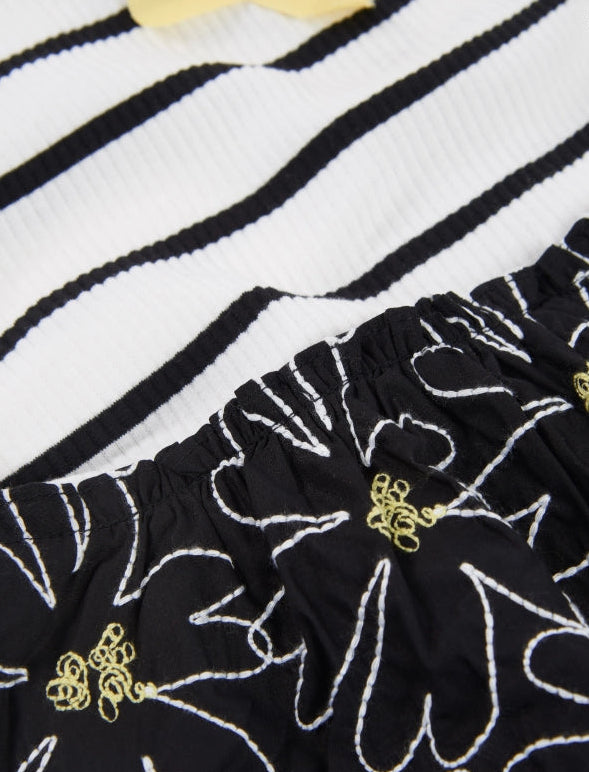 vestito in maglia a righe da bambina