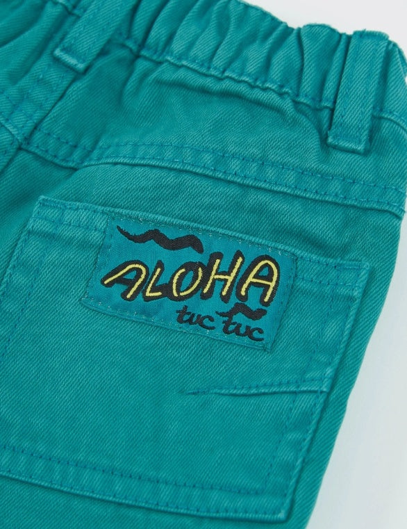 Bermuda da bambino in tessuto con vita elastica