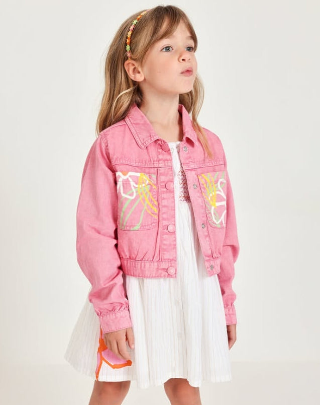 Giacca da bambina in tessuto in denim morbido