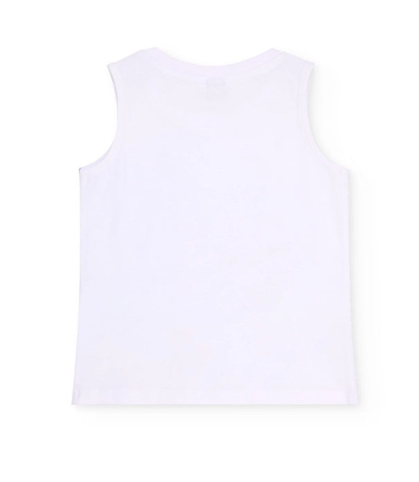 canotta da bambino in maglia con motivo di grande pesce