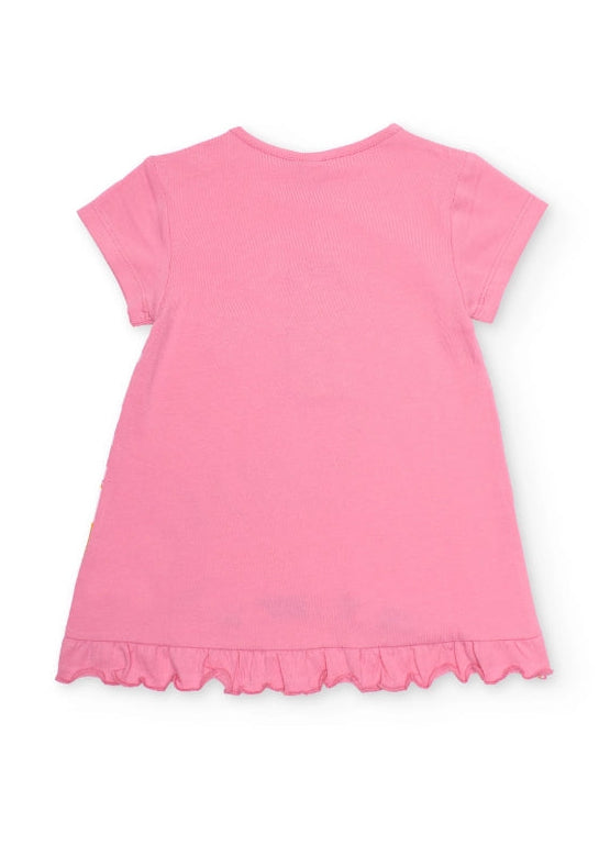 Vestito da bambina in maglia con grafica di dinosauro