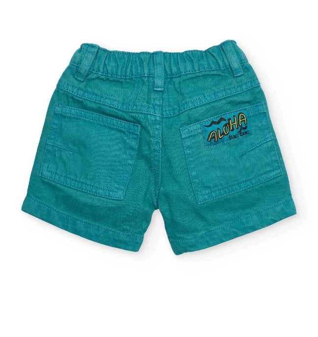 Bermuda da bambino in tessuto con vita elastica