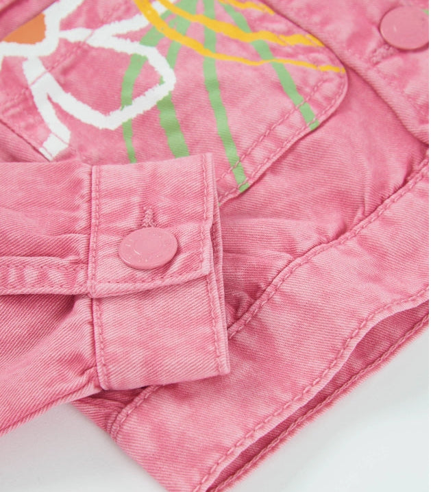 Giacca da bambina in tessuto in denim morbido