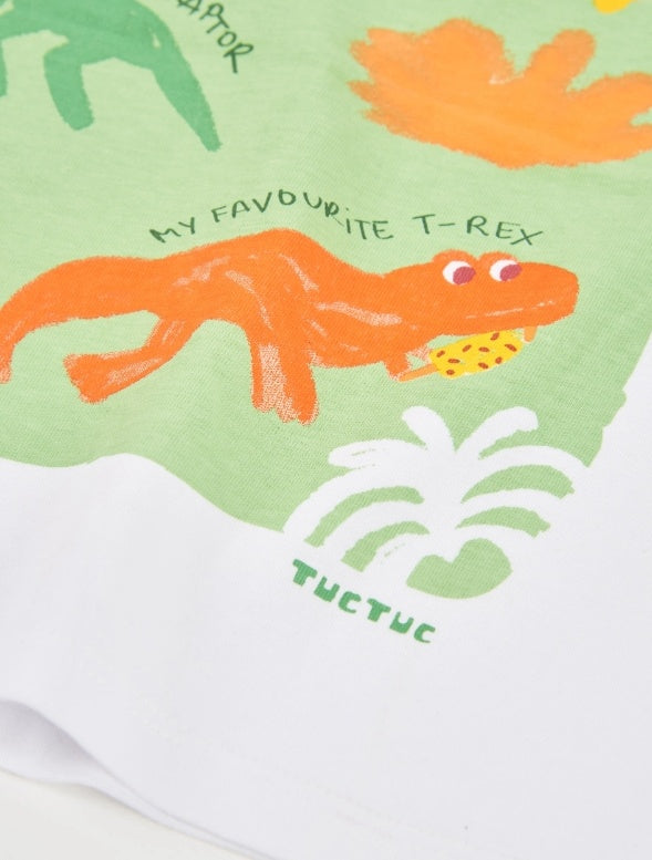 T-shirt da bambino in maglia con grafica palma