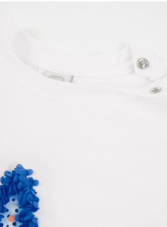 T-shirt da bambina in maglia con stella testurizzata