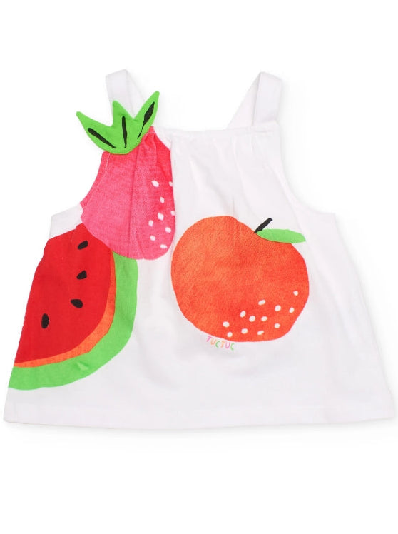 Completo da bambina in maglia con grande stampa