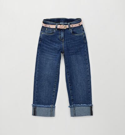 Jeans bambina con cintura