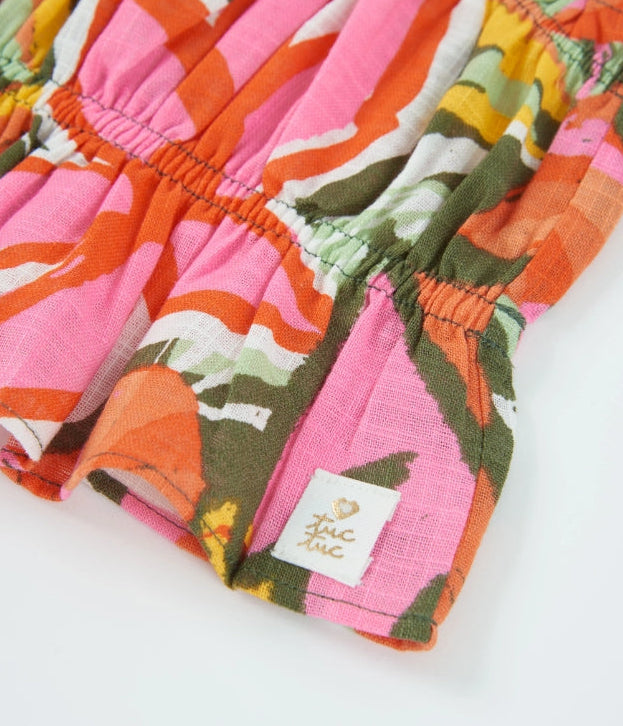 Top da bambina in tessuto con spalline regolabili