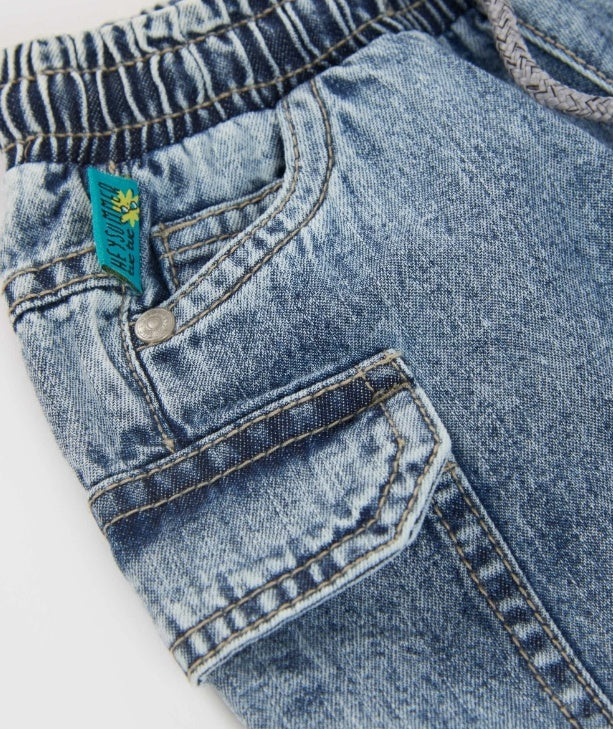 Bermuda da bambino in tessuto in denim