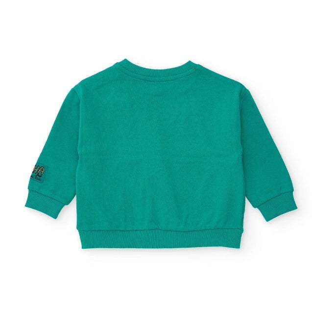 Felpa da bambino in maglia con motivo frontale
