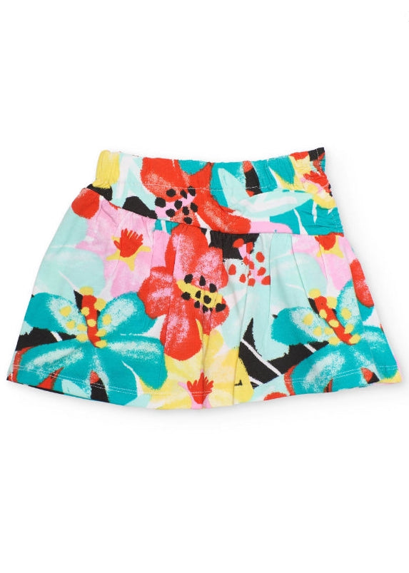 Completo da bambina in maglia con motivo floreale