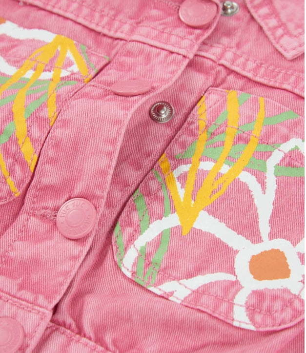 Giacca da bambina in tessuto in denim morbido