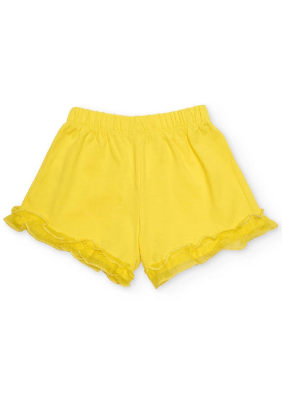 Completo da bambina in maglia con design estivo