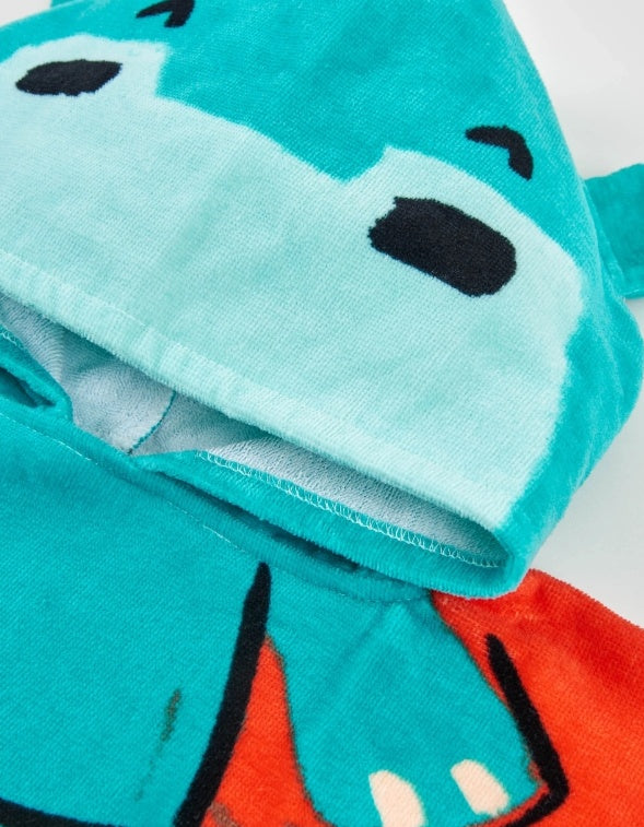 Asciugamano poncho da bambino in maglia con applicazioni in rilievo