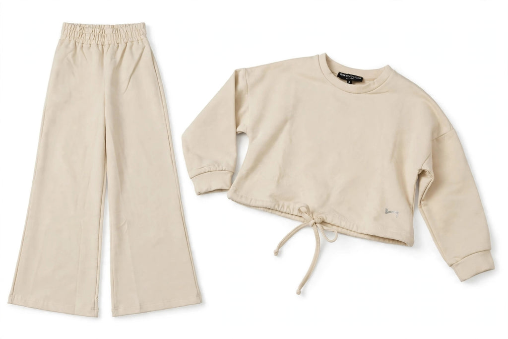 COMPLETO BEIGE CHIC - CROPPED + PALAZZO Hangar93 da ragazza e banbina