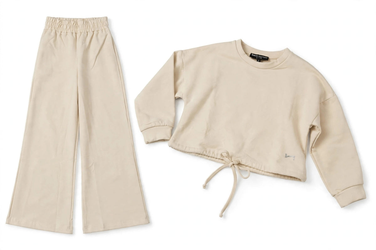 COMPLETO BEIGE CHIC - CROPPED + PALAZZO Hangar93 da ragazza e banbina