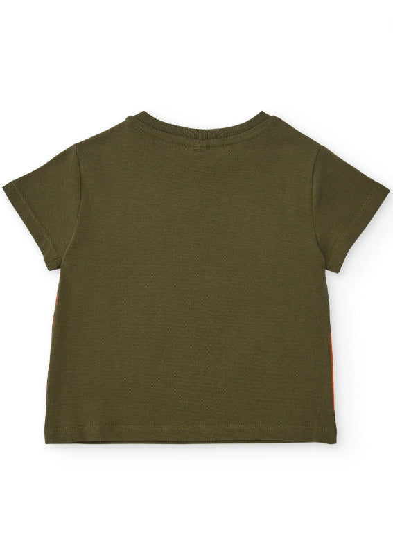 Completo da bambino in maglia con applicazioni laterali