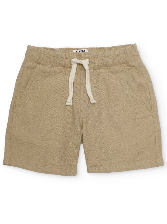 Bermuda da bambino in tessuto piano con vita elasticizzata