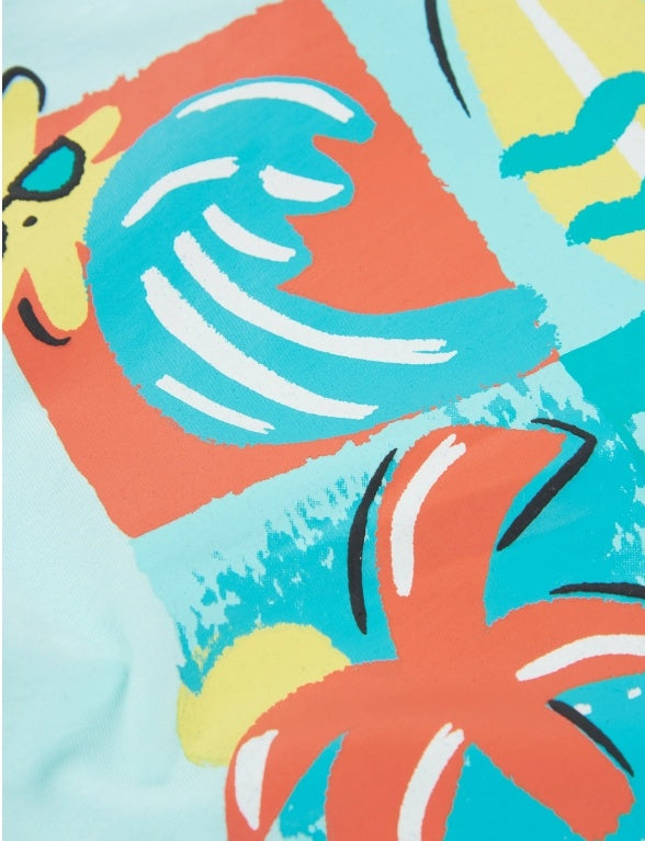 T-shirt da bambino in maglia con chiusura sulla spalla