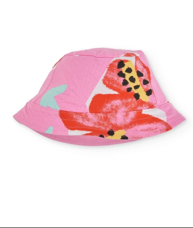 Cappellino da bambina in maglia con design reversibile