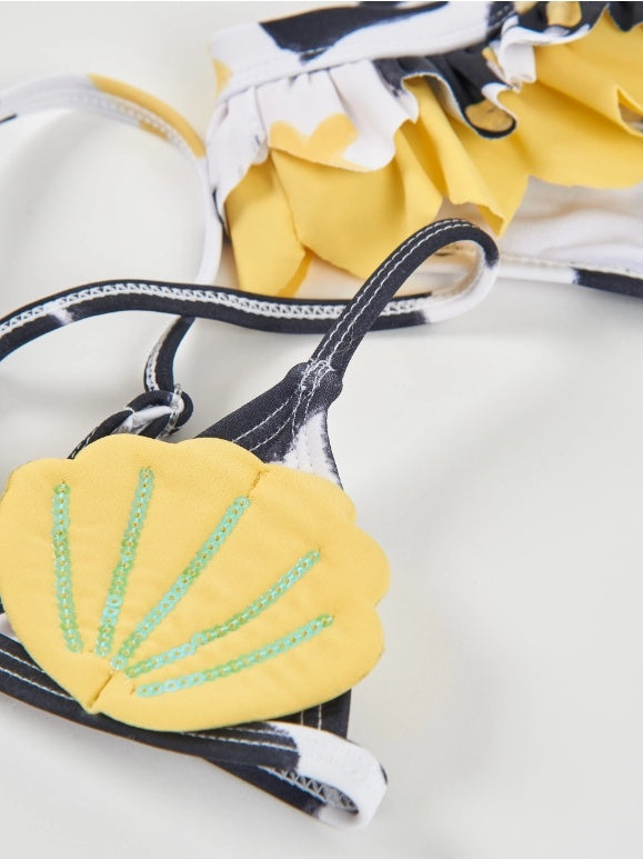 Bikini in maglia da bambina con dettagli in paillettes