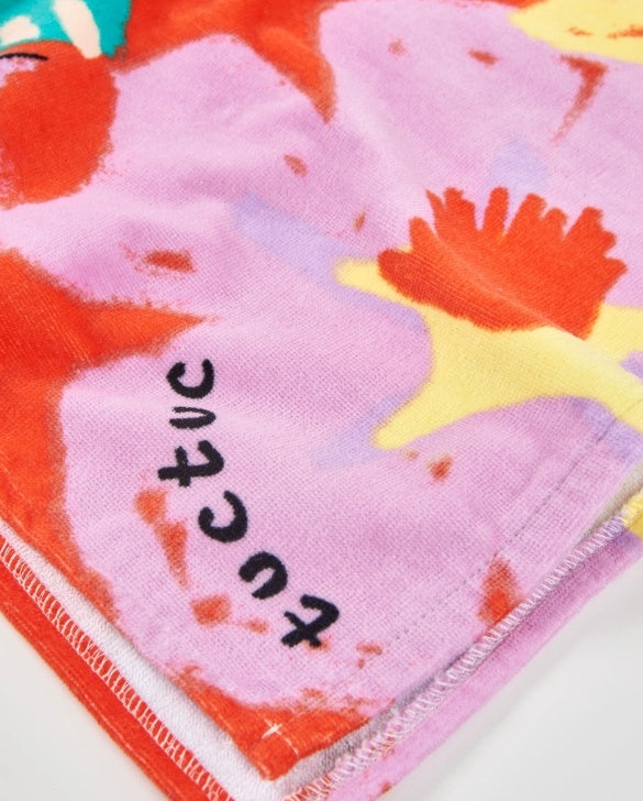Asciugamano poncho da bambina in maglia con cappuccio