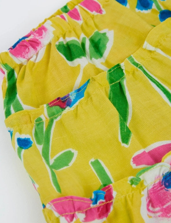 Gonna da bambina in tessuto con balze arricciate a strati