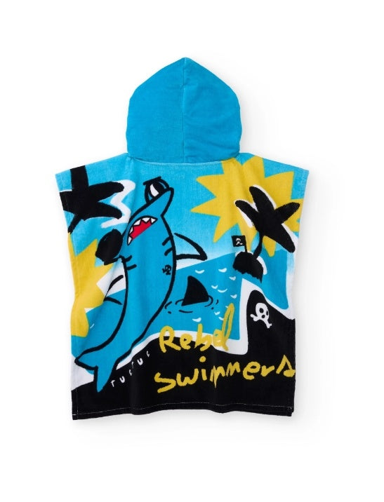 Asciugamano poncho in maglia da bambino con cappuccio , tuc tuc