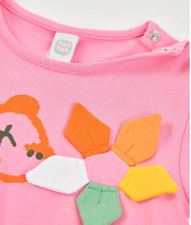 Vestito da bambina in maglia con grafica di dinosauro