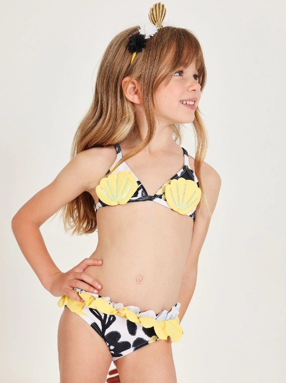 Bikini in maglia da bambina con dettagli in paillettes