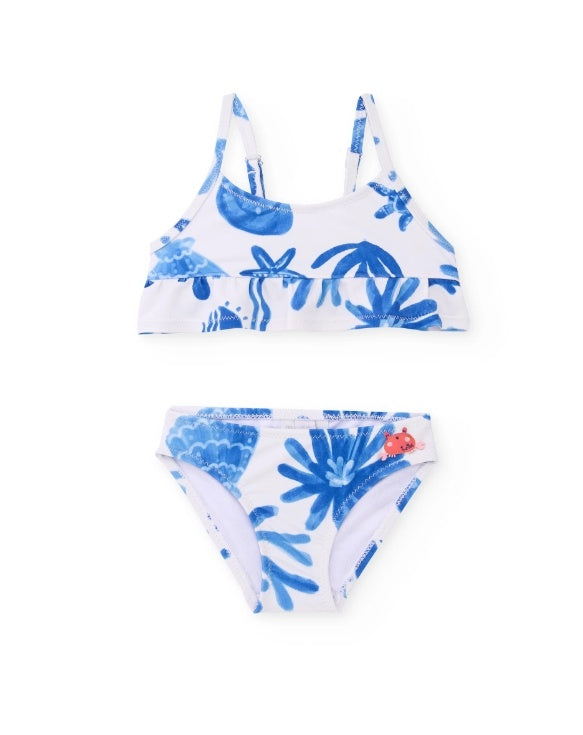 Bikini da bambina in maglia con spalline regolabili