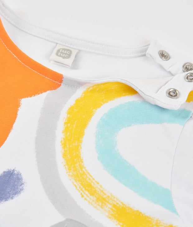 T-shirt da bambina in maglia con maniche arricciate