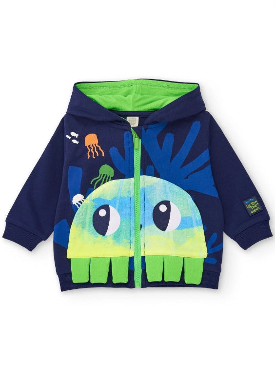 Completo da bambino in maglia con grande motivo frontale