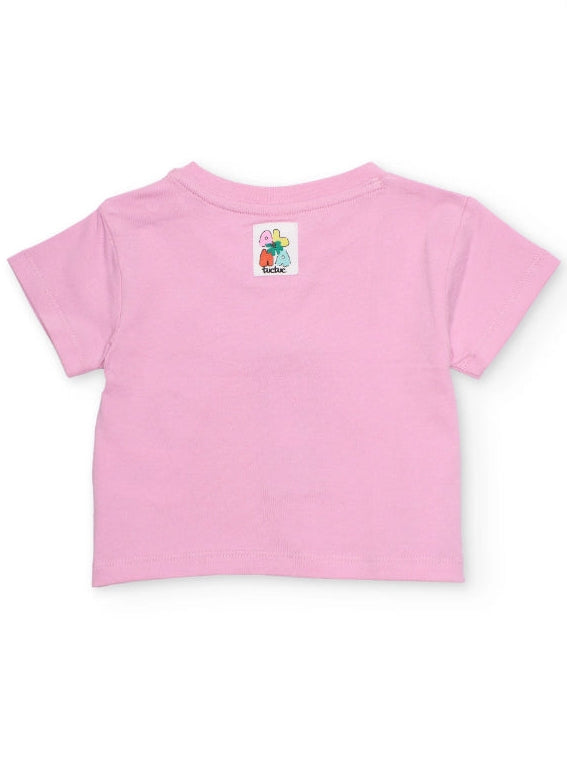 Completo da bambina in maglia con motivo floreale
