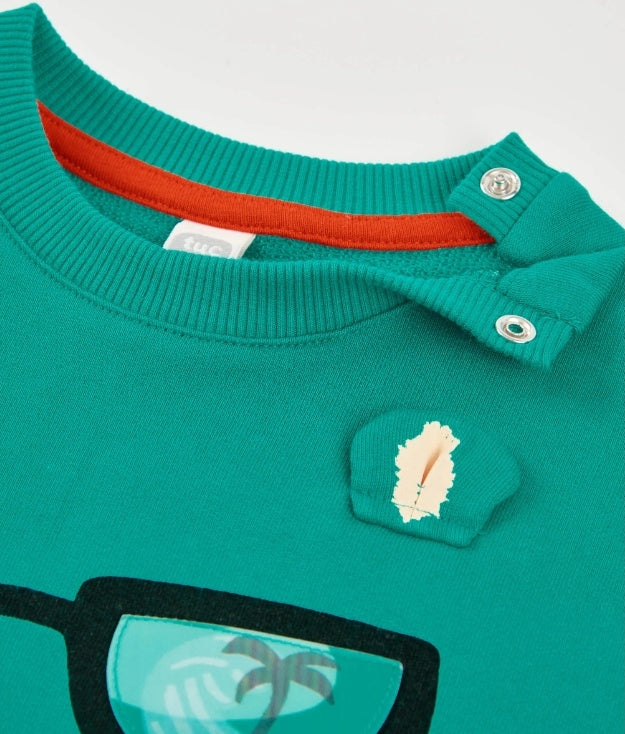 Felpa da bambino in maglia con motivo frontale