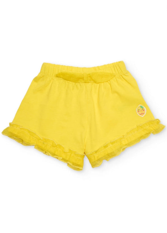 Completo da bambina in maglia con design estivo