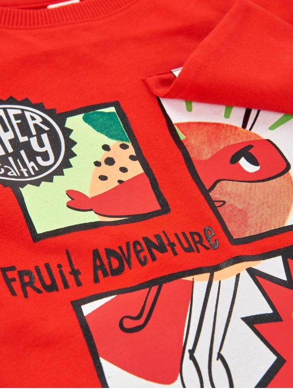 T-shirt da bambino in maglia in stile fumetto