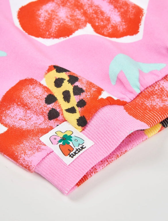 Felpa da bambina in maglia con stampa floreale