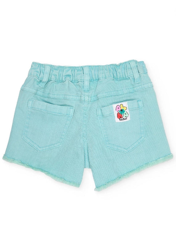 Shorts da bambina in denim con ricami