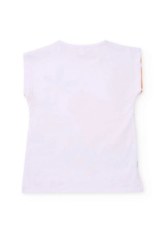 Completo da bambina in maglia con stampa colorata