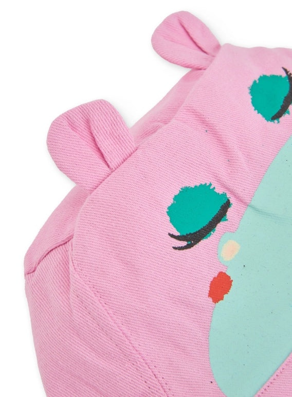 Cappellino da bambina in maglia con design reversibile
