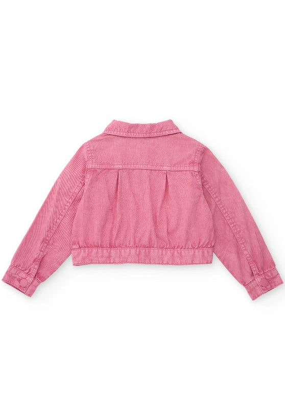 Giacca da bambina in tessuto in denim morbido