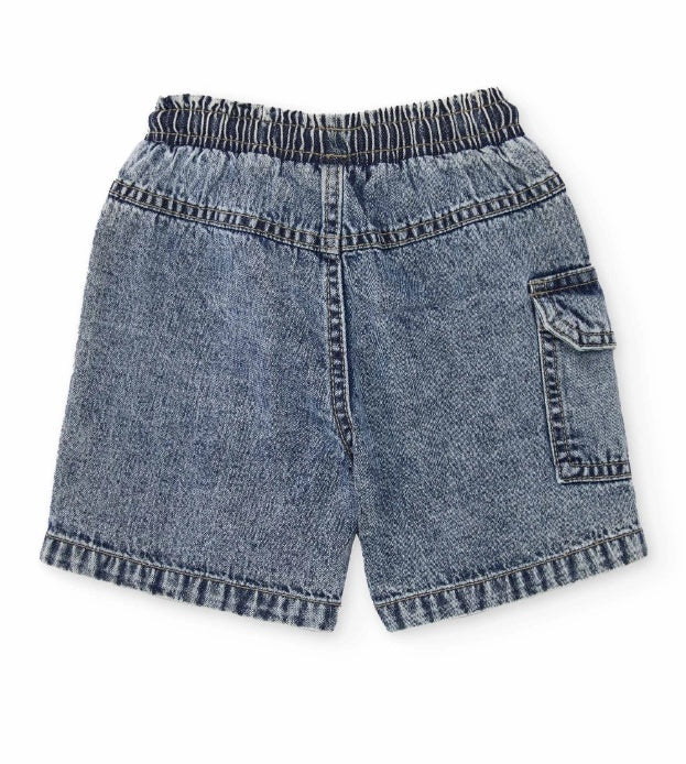 Bermuda da bambino in tessuto in denim