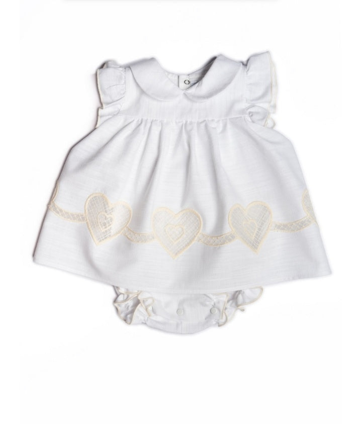 Set nascita  per bimba bianco beige