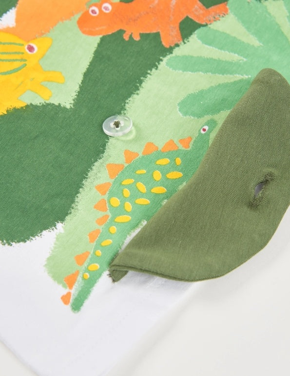 T-shirt da bambino in maglia con applicazione con bottone